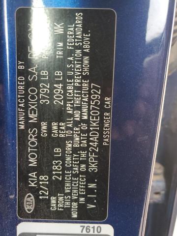 2019 KIA FORTE FE - 3KPF24AD1KE075927