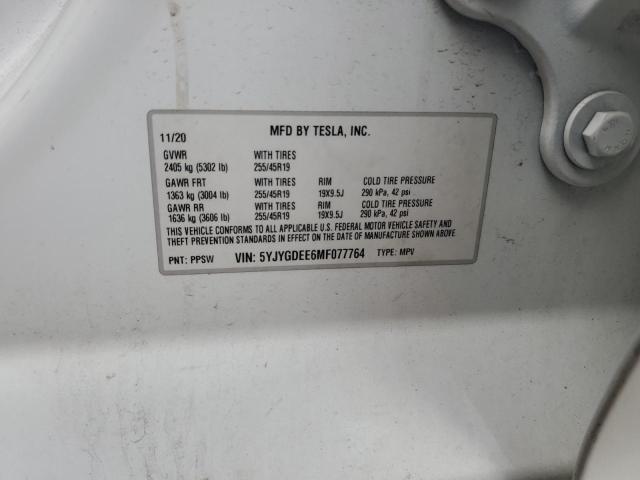 2021 TESLA MODEL Y - 5YJYGDEE6MF077764