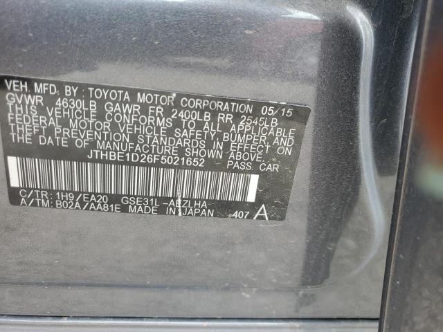 2015 LEXUS IS 350 JTHBE1D26F5021652