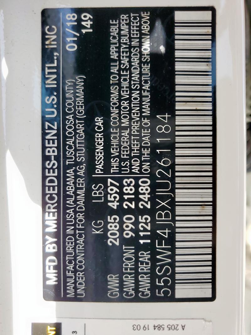 2018 MERCEDES-BENZ C 300 - 55SWF4JBXJU261184