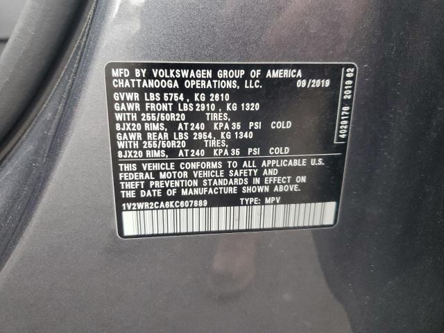 2019 VOLKSWAGEN ATLAS SE 1V2WR2CA6KC607889