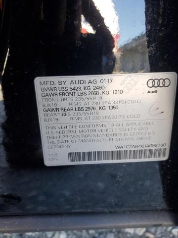 2017 AUDI Q5 PREMIUM - WA1C2AFPXHA098780