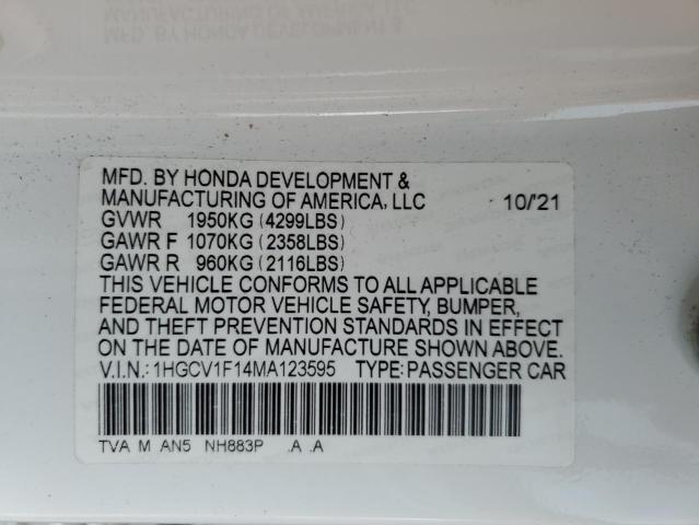 2021 HONDA ACCORD LX - 1HGCV1F14MA123595