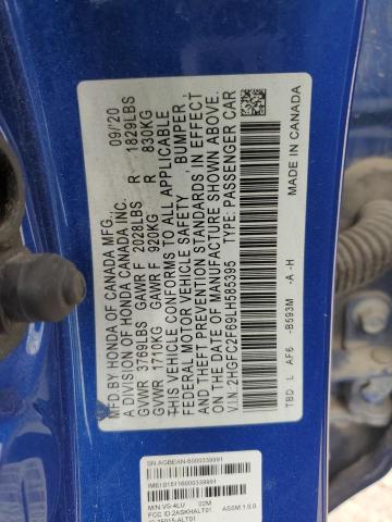 2020 HONDA CIVIC LX - 2HGFC2F69LH585395