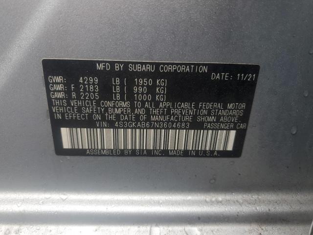 2022 SUBARU IMPREZA 4S3GKAB67N3604683