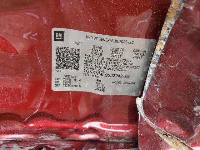 2018 GMC ACADIA SLT - 1GKKNMLS2JZ242109
