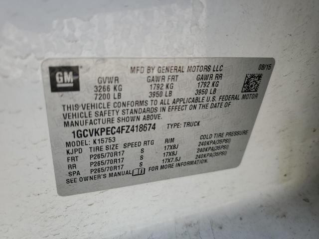 2015 CHEVROLET SILVERADO - 1GCVKPEC4FZ418674