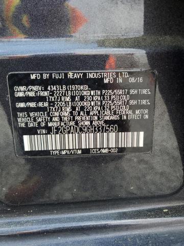 2016 SUBARU CROSSTREK - JF2GPADC9GH337560