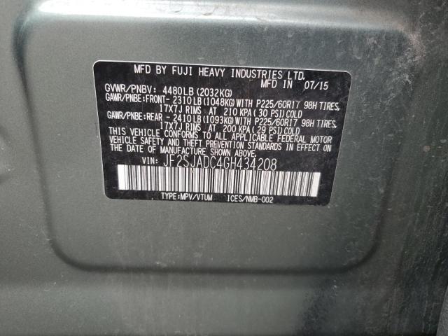2016 SUBARU FORESTER - JF2SJADC4GH434208