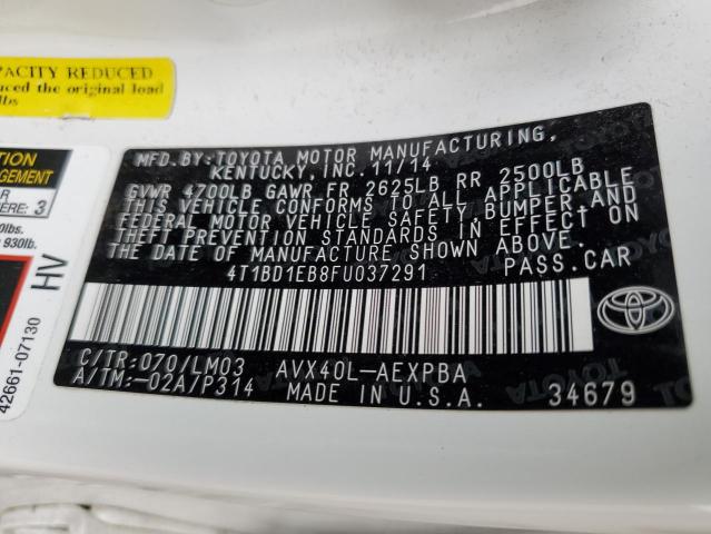2015 TOYOTA AVALON HYB 4T1BD1EB8FU037291