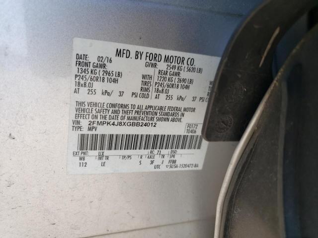 2016 FORD EDGE SEL - 2FMPK4J8XGBB24012