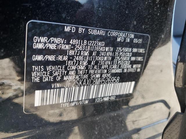 2021 SUBARU FORESTER T - JF2SKAXC8MH526958