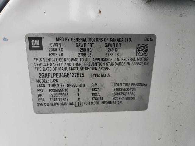 2016 GMC TERRAIN SL - 2GKFLPE34G6127675