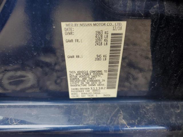 2019 NISSAN ALTIMA S - 1N4BL4BVXKN311382