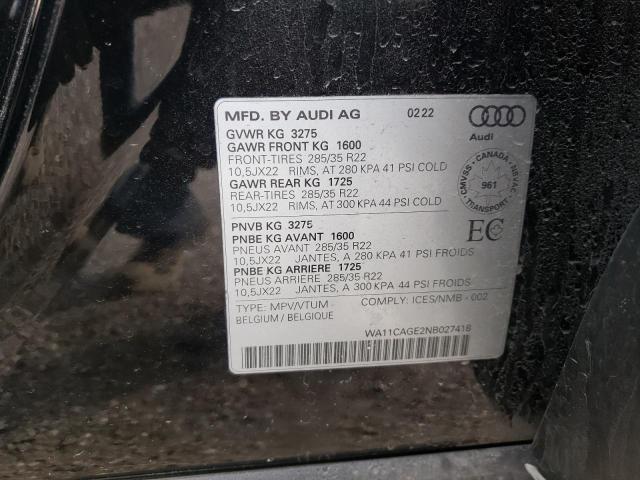 2022 AUDI E-TRON S S - WA11CAGE2NB027418