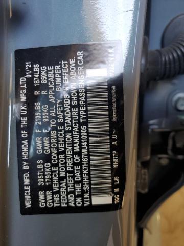 2021 HONDA CIVIC EX SHHFK7H67MU410905