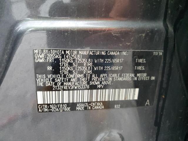 2015 TOYOTA RAV4 LE 2T3ZFREV3FW153376