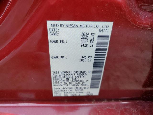 2021 NISSAN ALTIMA SR - 1N4AL4CV6MN380082