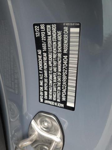 2023 PORSCHE 911 GT3 WP0AC2A98PS270404