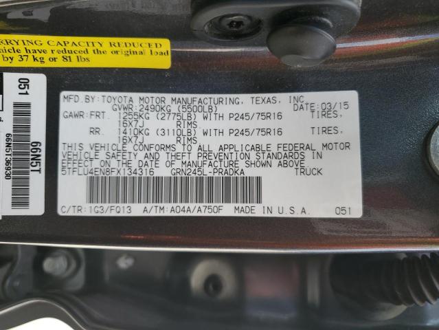 2015 TOYOTA TACOMA DOU - 5TFLU4EN8FX134316