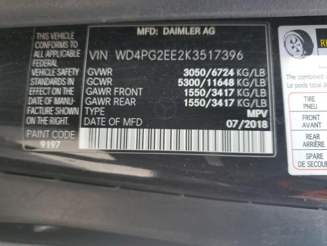 2019 MERCEDES-BENZ METRIS - WD4PG2EE2K3517396