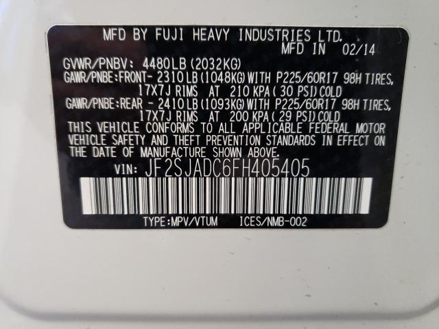 2015 SUBARU FORESTER JF2SJADC6FH405405