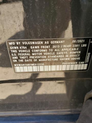 2021 VOLKSWAGEN ARTEON SE - WVWAR7AN1ME012230