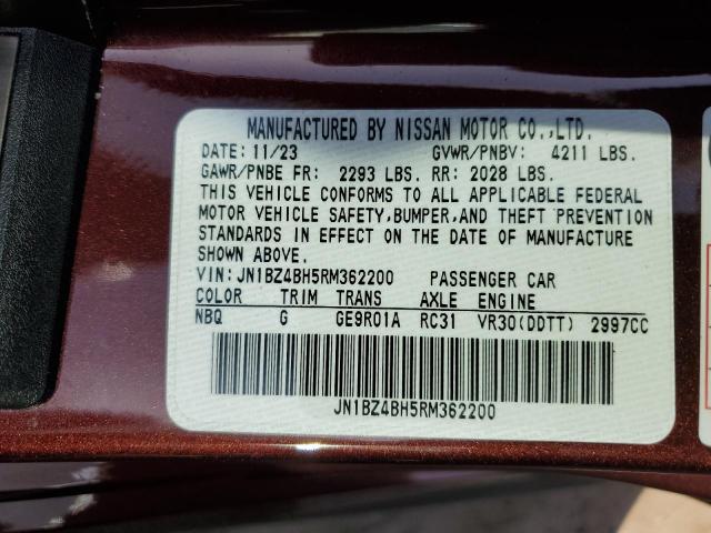 2024 NISSAN Z PERFORMA JN1BZ4BH5RM362200