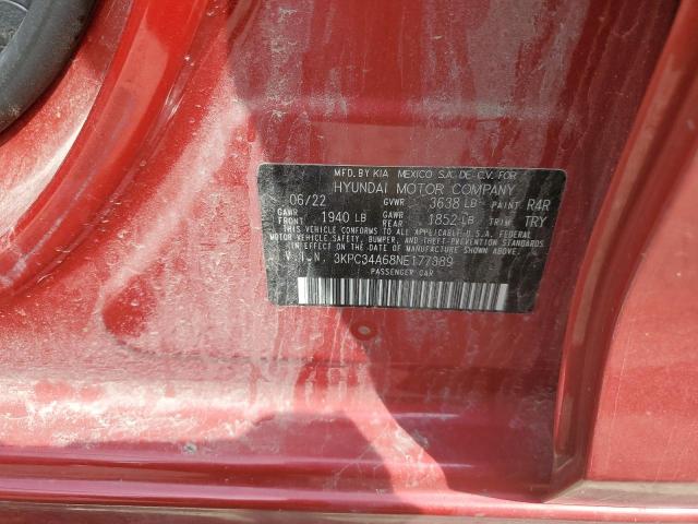 2022 HYUNDAI ACCENT LIM 3KPC34A68NE177389