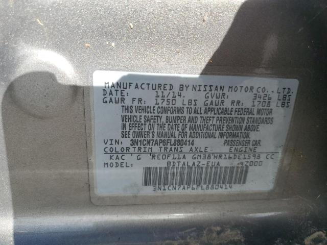 2015 NISSAN VERSA S - 3N1CN7AP6FL880414