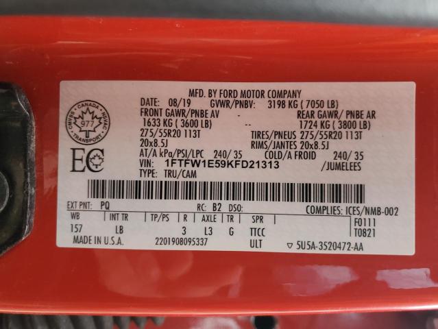 2019 FORD F150 SUPER - 1FTFW1E59KFD21313