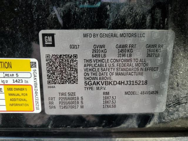 2017 BUICK ENCLAVE - 5GAKVBKD4HJ315218