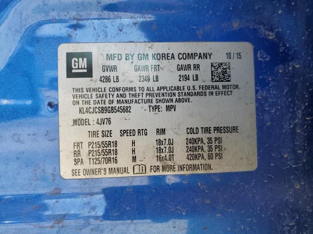 2016 BUICK ENCORE KL4CJCSB9GB545682