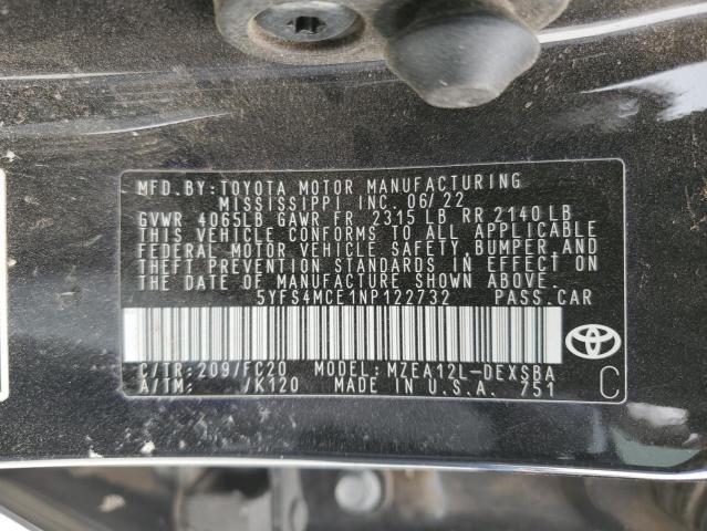 2022 TOYOTA COROLLA SE - 5YFS4MCE1NP122732
