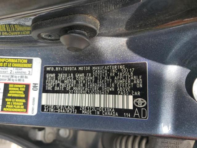 2018 TOYOTA COROLLA L - 2T1BURHE1JC005457