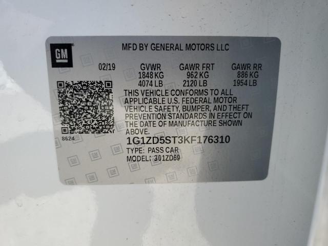 2019 CHEVROLET MALIBU LT - 1G1ZD5ST3KF176310