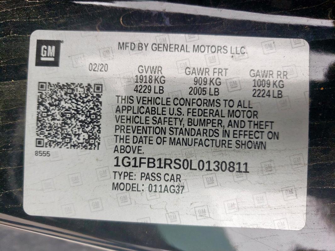2020 CHEVROLET CAMARO LS - 1G1FB1RS0L0130811