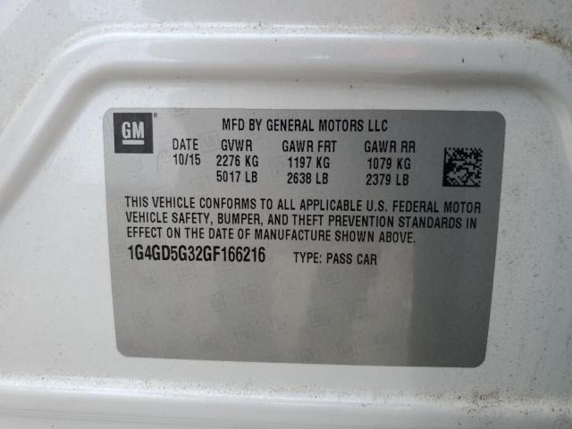 2016 BUICK LACROSSE P 1G4GD5G32GF166216
