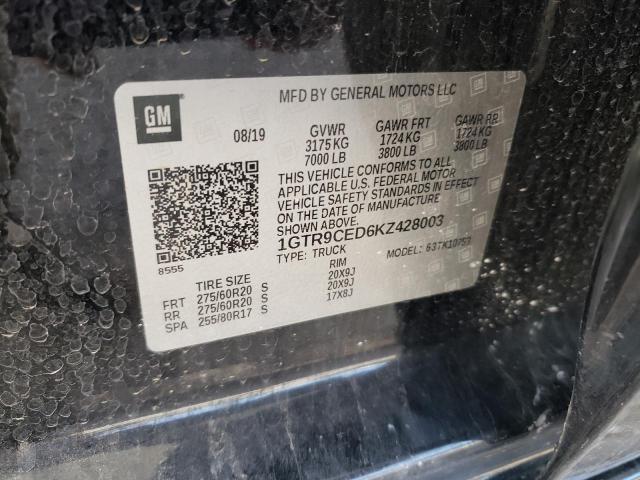 2019 GMC SIERRA K1500 ELEVATION 1GTR9CED6KZ428003