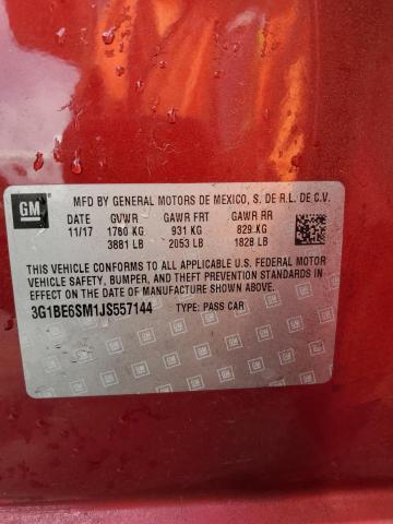 2018 CHEVROLET CRUZE LT - 3G1BE6SM1JS557144