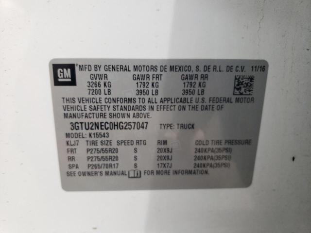 2017 GMC SIERRA K1500 SLT 3GTU2NEC0HG257047