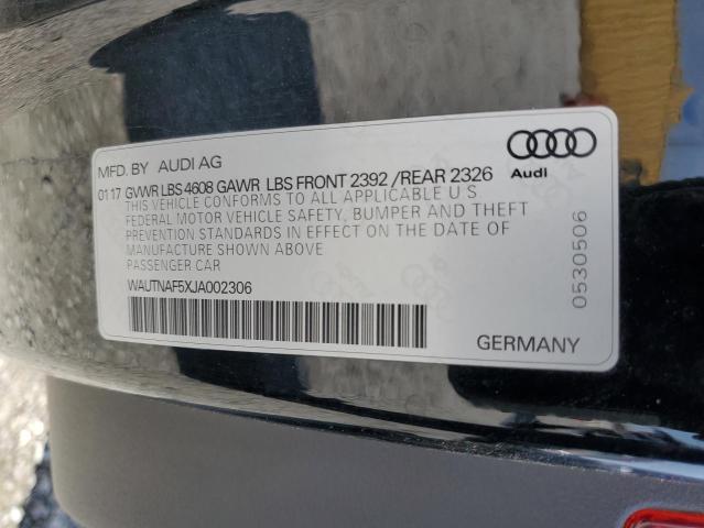 2018 AUDI A5 PREMIUM WAUTNAF5XJA002306