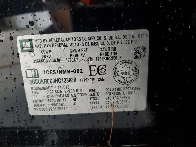 2017 CHEVROLET SILVERADO - 3GCUKREC0HG133030