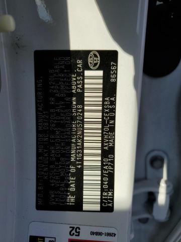 2022 TOYOTA CAMRY NIGH - 4T1G31AK2NU570248