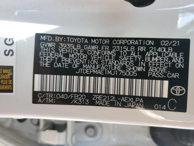2021 TOYOTA COROLLA LE - JTDEPMAE1MJ175005