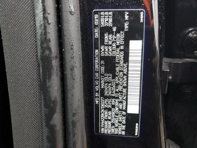 2019 VOLVO XC60 T6 YV4A22RK2K1360377