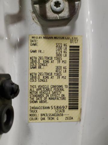 2017 NISSAN TITAN SV - 1N6AA1C6XHN558697
