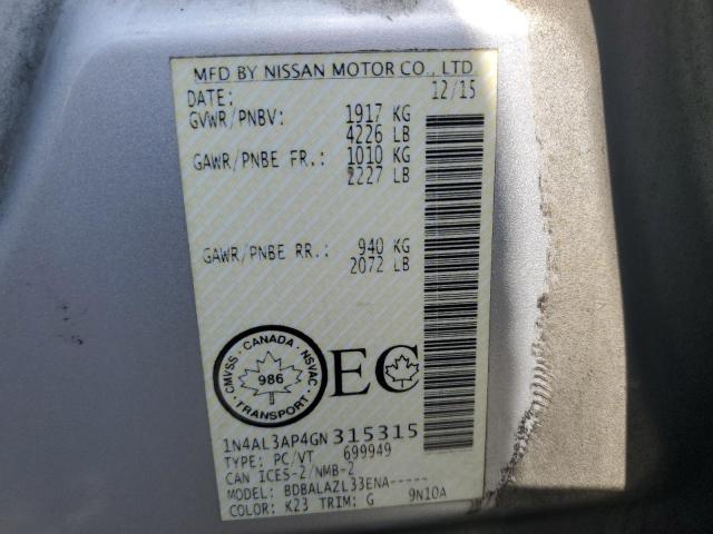 2016 NISSAN ALTIMA 2.5 - 1N4AL3AP4GN315315