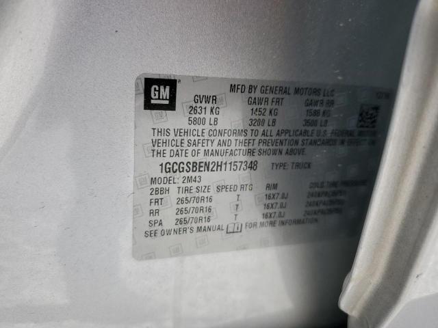 2017 CHEVROLET COLORADO - 1GCGSBEN2H1157348