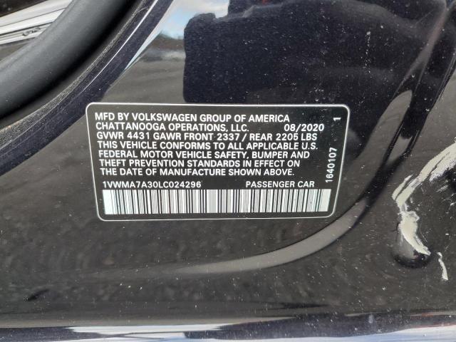 2020 VOLKSWAGEN PASSAT R-L - 1VWMA7A30LC024296